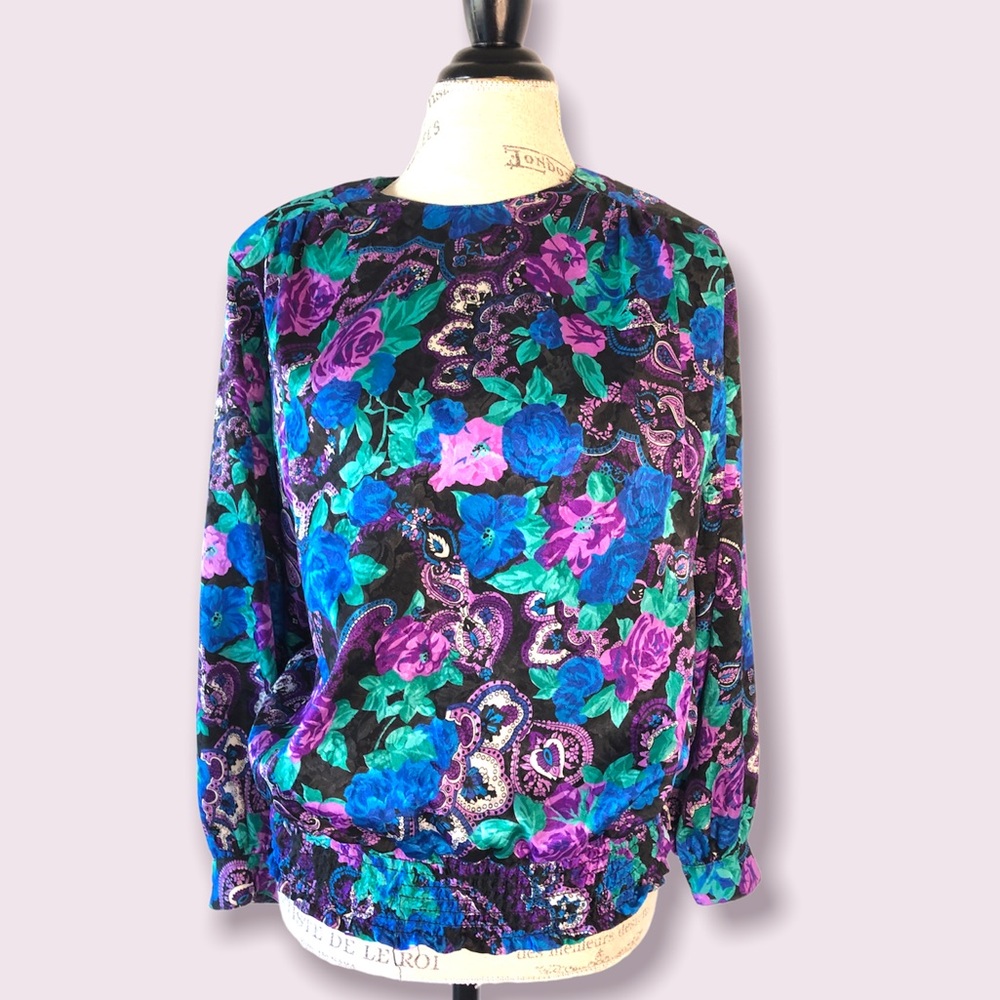 Vintage Gianna Floral Blouse Medium 8